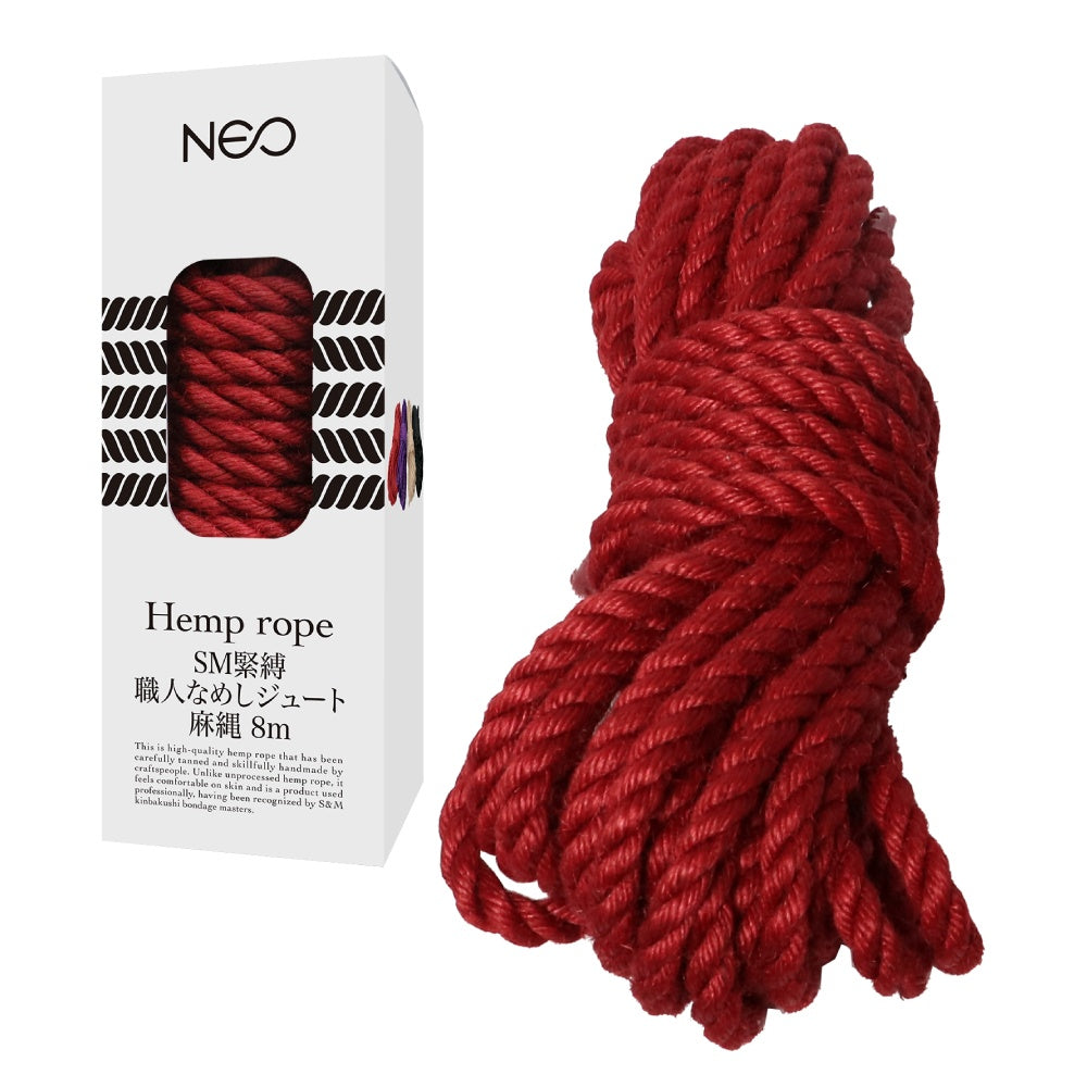 NEO SM 束縛手工鞣製黃麻繩 8米 紅色