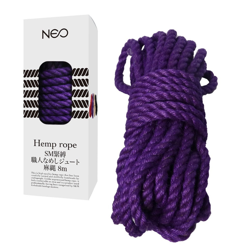 NEO SM 束縛，手工鞣製黃麻繩，8米 紫色