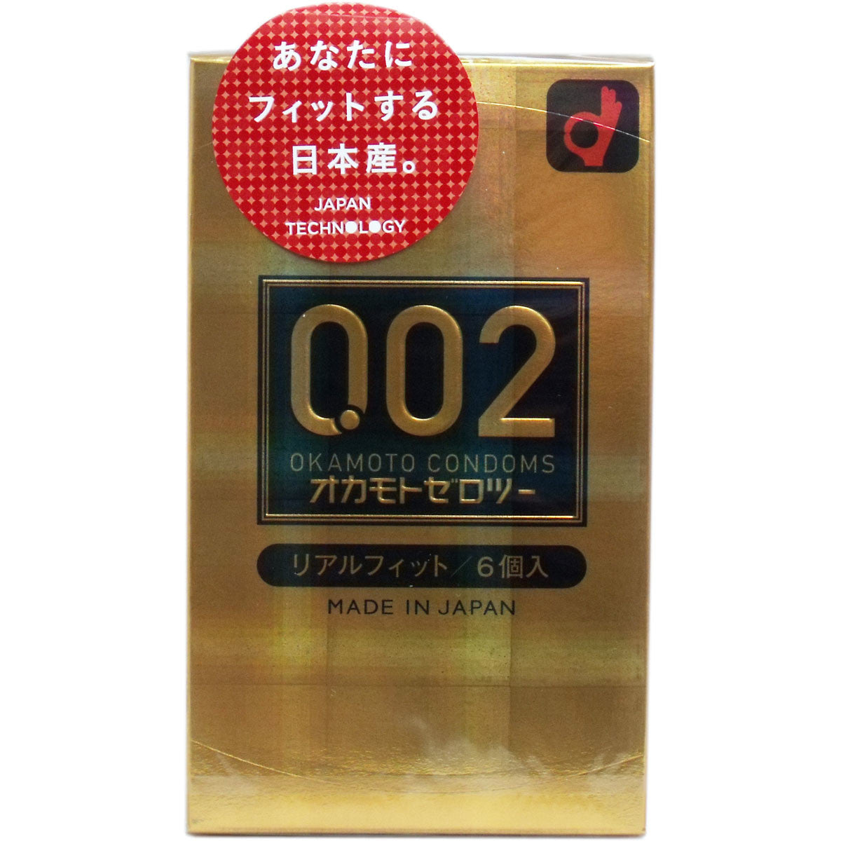 岡本 ZERO TWO Real Fit 避孕套 6個裝【避孕用品・潤滑劑】 品牌名稱：岡本株式會社  Okamoto ZERO TWO Real Fit Condoms, 6 pieces [Contraceptive Device & Lubricant] Brand Name: Okamoto Co., Ltd.