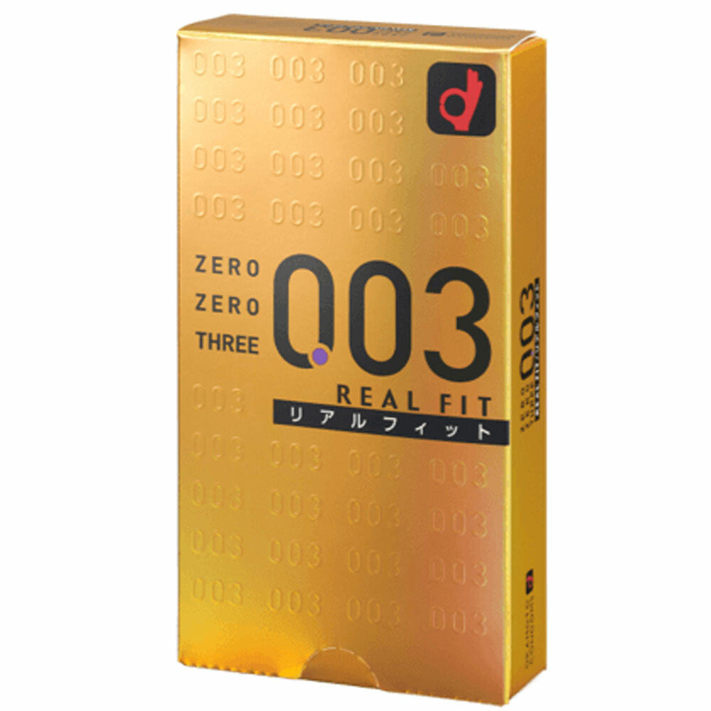 岡本 ZEROZEROTHREE003 Real Fit 避孕套 10個裝【避孕用品・潤滑劑】 品牌名稱：岡本株式會社  Okamoto ZEROZEROTHREE003 Real Fit Condoms, 10 pieces [Contraceptive Device & Lubricant] Brand Name: Okamoto Co., Ltd.