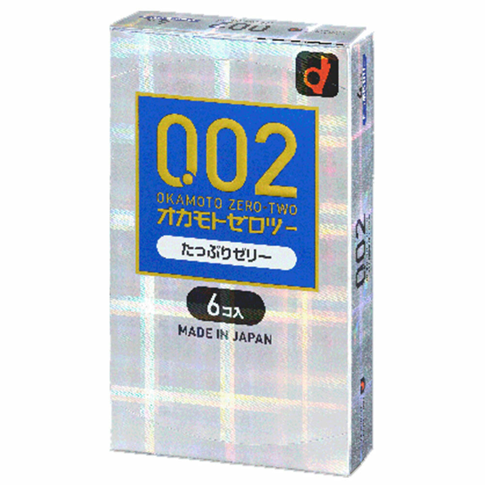 岡本 ZERO TWO 豐盈凝膠 0.02 避孕套 6個裝【避孕用品・潤滑劑】 品牌名稱：岡本株式會社  Okamoto ZERO TWO Rich Gel 0.02 Condoms, 6 pieces [Contraceptive Device & Lubricant] Brand Name: Okamoto Co., Ltd.