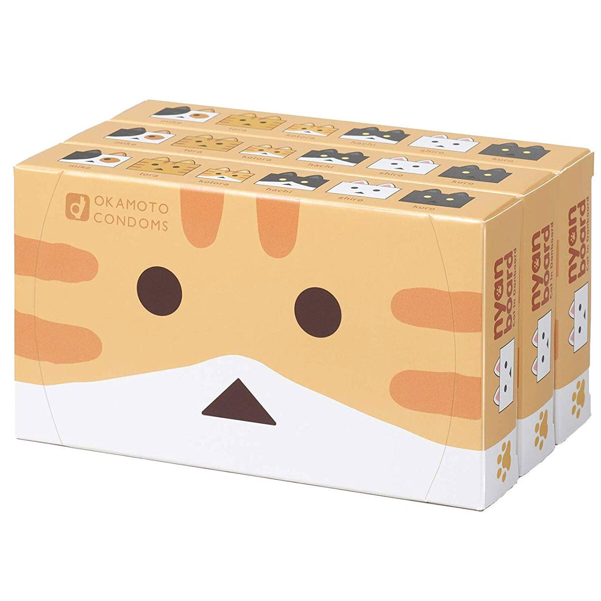 岡本避孕套 NYANBO 12個×3盒套裝【避孕用品・潤滑劑】 品牌名稱：岡本株式會社  Okamoto Condoms NYANBO 12 pieces × 3 Box Set [Contraceptive Device & Lubricant] Brand Name: Okamoto Co., Ltd.